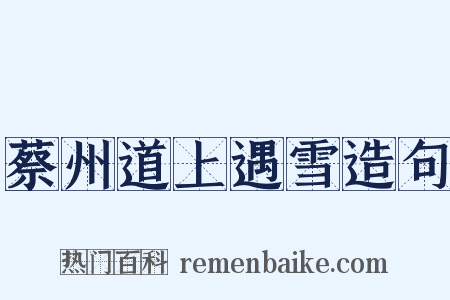 蔡州道上遇雪造句是什么意思的图片